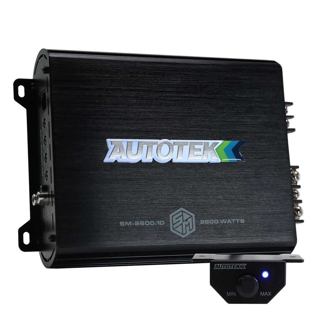 Autotek Street Machine 2600W 2 Channel Car Audio Amplifier, Bass Knob, Equalizer
