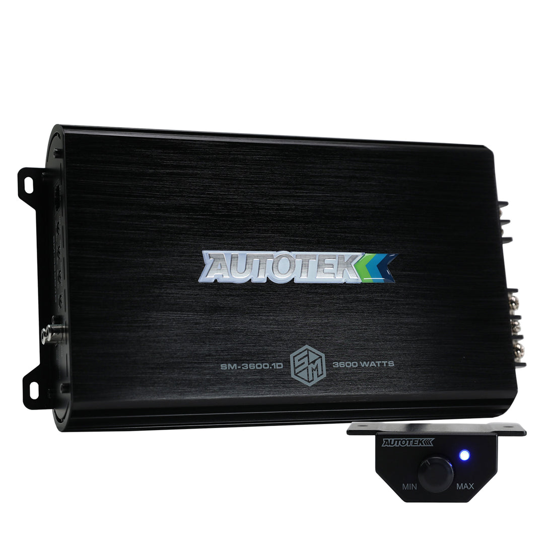 Autotek Street Machine 3600W 2 Channel Car Audio Amplifier, Bass Knob, Equalizer