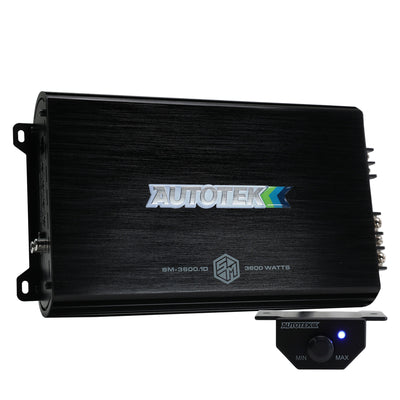 Autotek Street Machine 3600W 2 Channel Car Audio Amplifier, Bass Knob, Equalizer - VMInnovations