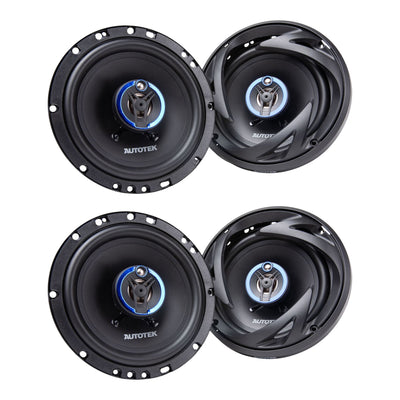 Autotek Street Machine 6.5" 3-Way Car Audio Universal Coaxial Speakers, 2 Pack
