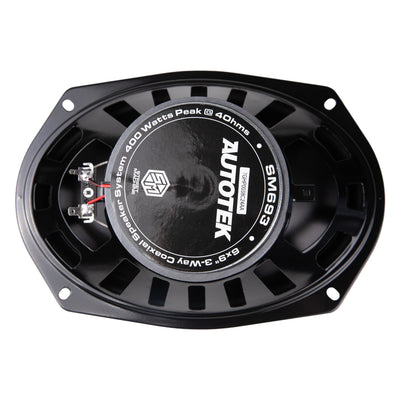 Autotek Street Machine 6x9 Coaxial Speakers & QPower Wedge Speaker Enclosures