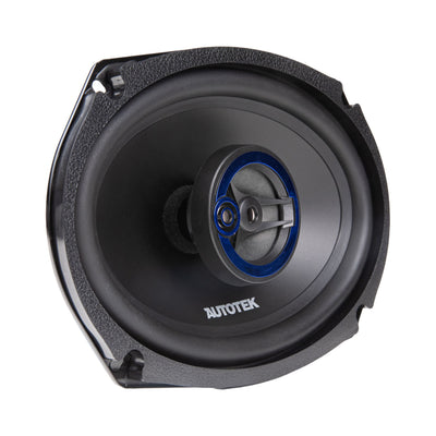 Autotek Street Machine 2 Pair 6x9 Speakers with QPower 4-Hole Wedge Enclosure
