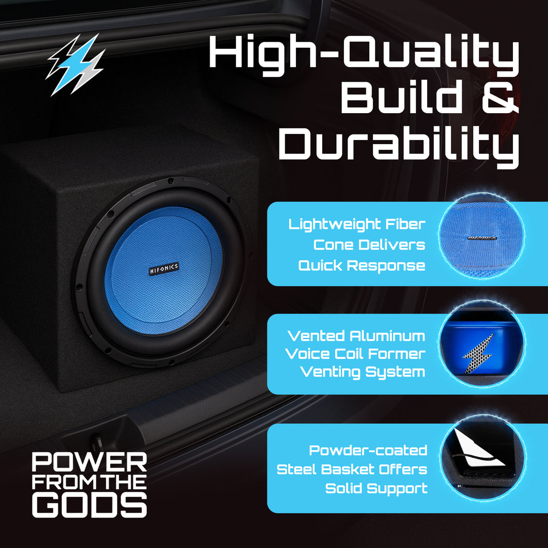 Hifonics 4 Pack ELITE 10” Shallow Subwoofer Dual Voice Coil Audio Speaker, 600W