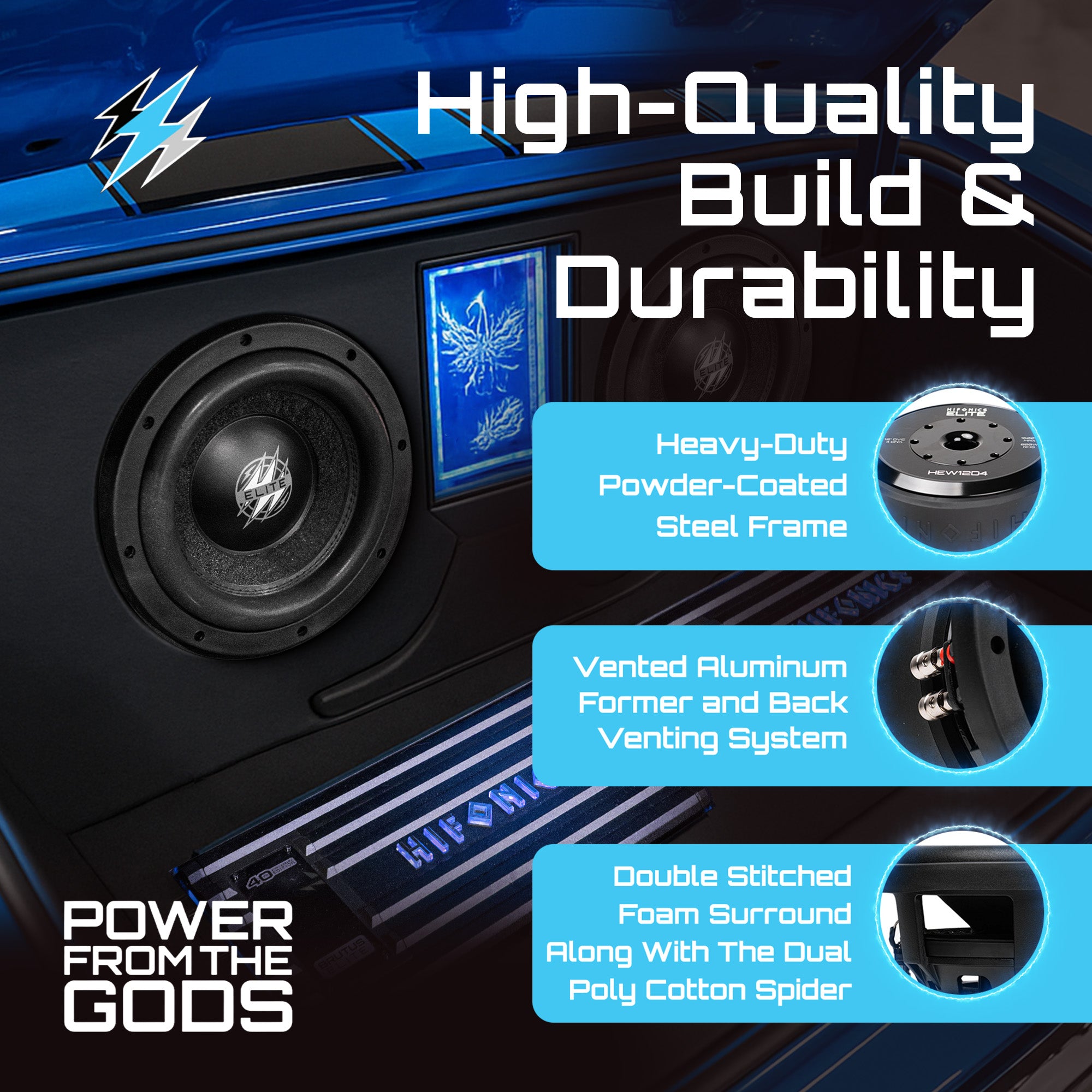 Hifonics 2 Pack ELITE 12" Subwoofer, Dual Voice Coil Car Audio Speaker, 1600W