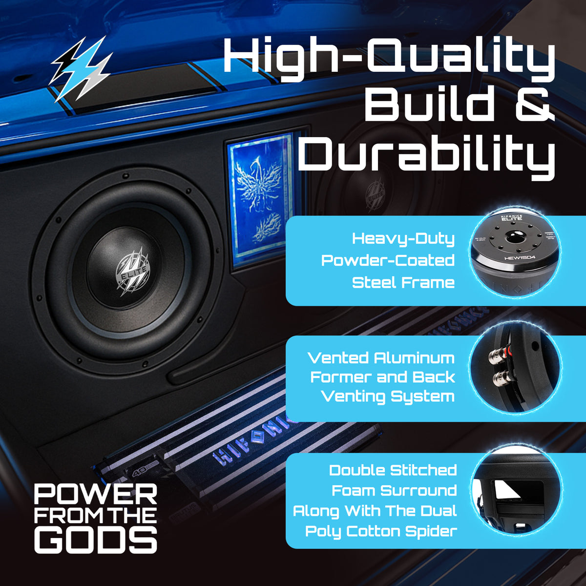 Hifonics 2 Pack ELITE 15" Subwoofer, Dual Voice Coil Car Audio Speaker, 3000W - VMInnovations
