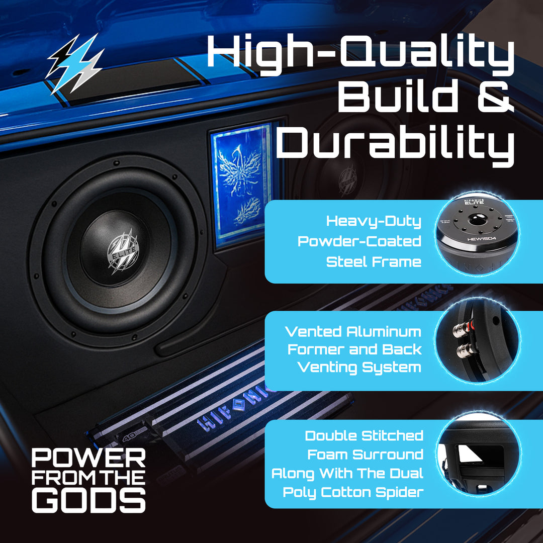 Hifonics 2 Pack ELITE 15" Subwoofer, Dual Voice Coil Car Audio Speaker, 3000W