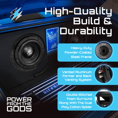 Hifonics 4 Pack ELITE 8" 2 Ohm Subwoofer, Dual Voice Coil Audio Speaker, 1200W - VMInnovations