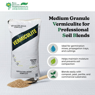 PVP Industries Medium Vermiculite Professional Grade Soil Conditioner, 4 cu. ft. - VMInnovations