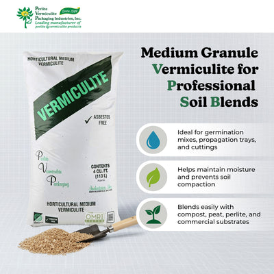 PVP Industries Medium Vermiculite Professional Grade Soil Conditioner (Open Box) - VMInnovations