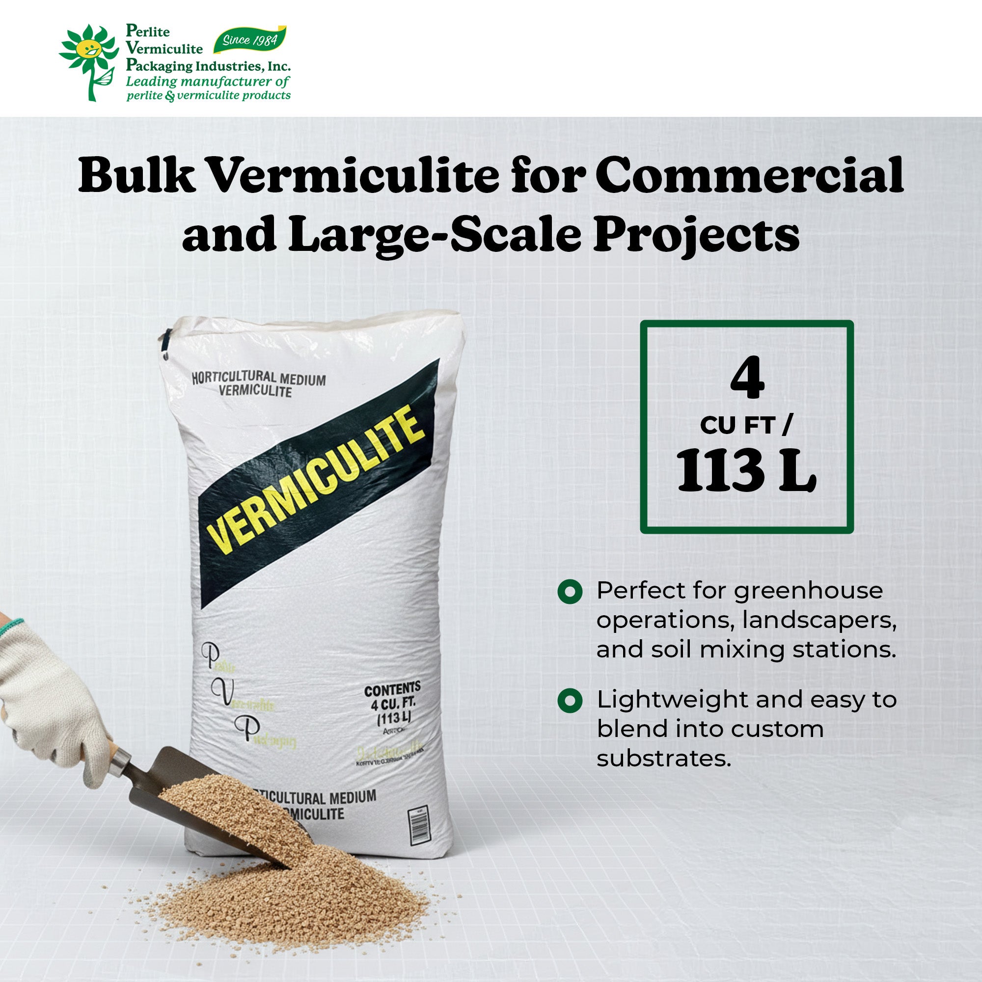 PVP Industries Medium Vermiculite Professional Grade Soil Conditioner, 4 cu. ft. - VMInnovations