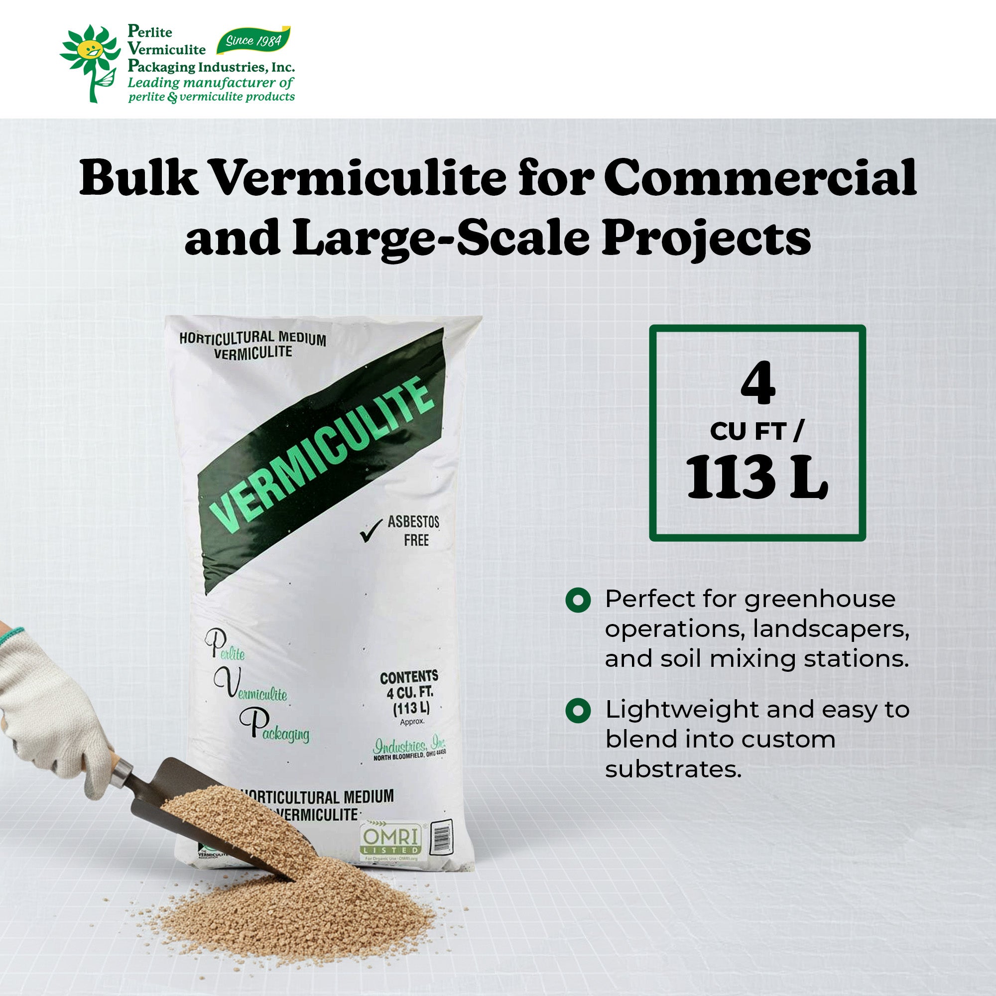 PVP Industries Medium Vermiculite Professional Grade Soil Conditioner, 4 cu. ft.