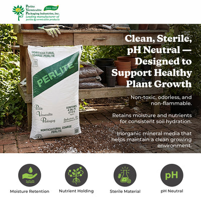 PVP Industries Organic Coarse Perlite Planting Soil Additive, 4 cu. ft., White (Open Box)