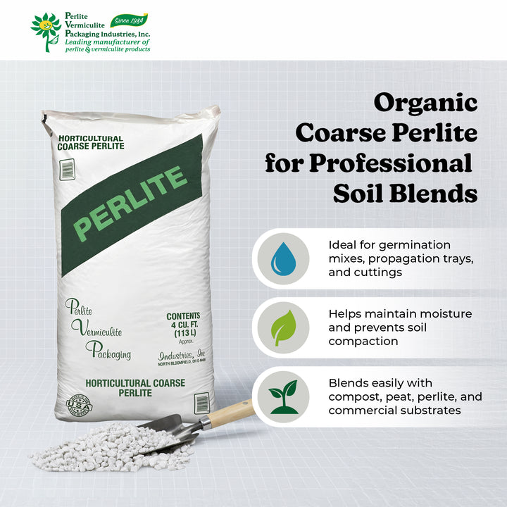 PVP Industries Organic Coarse Perlite Planting Soil Additive, 4 cu. ft., White - VMInnovations