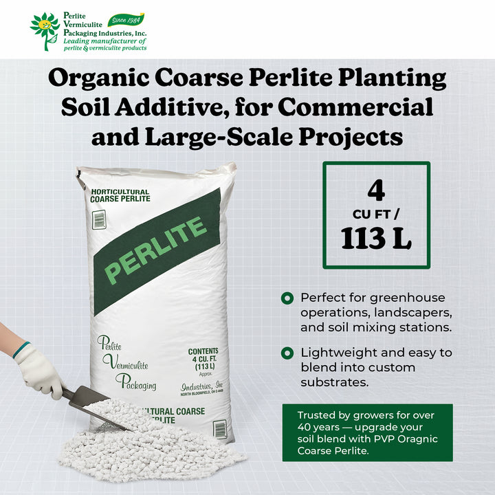 PVP Industries Organic Coarse Perlite Planting Soil Additive, 4 cu. ft., White - VMInnovations
