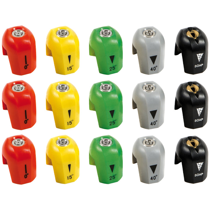 Sun Joe 3 Pack Electric Pressure Washer Quick-Connect Spray 5-Tip Set, 2030 PSI