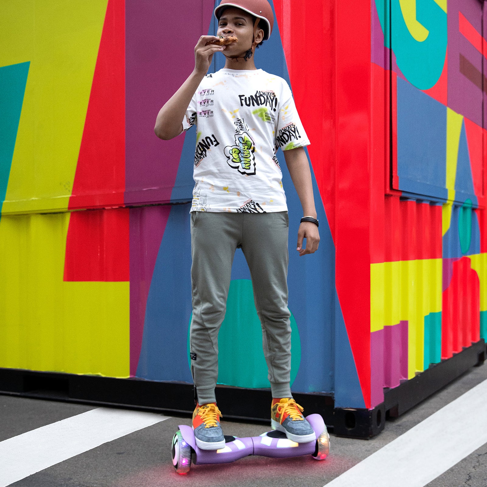 Jetson All Terrain Electric Hoverboard Self Balancing Scooter LED Lights, Purple - VMInnovations