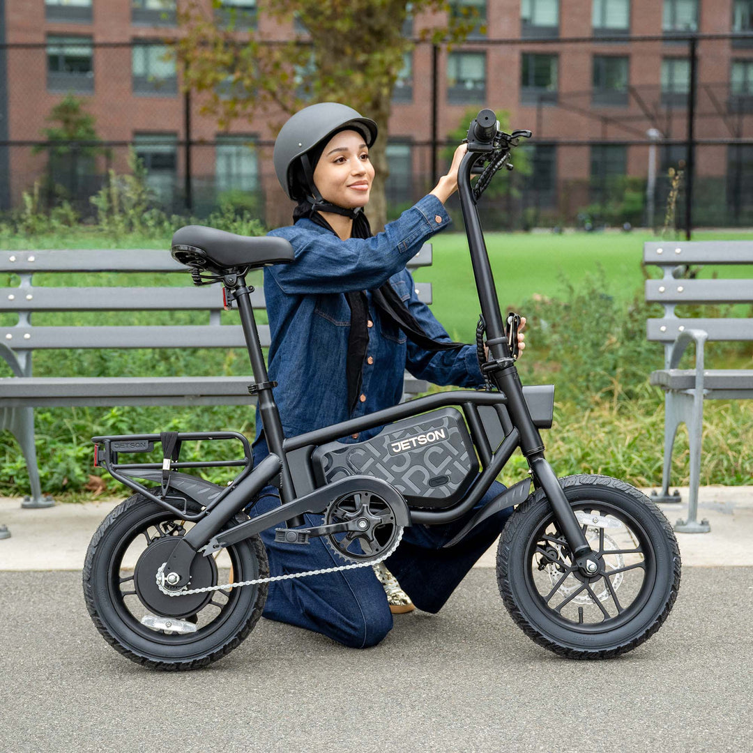 Jetson Bolt Pro Max Electric Folding Bike,14 Inch Wheels, 15.5 MPH Speed, Black