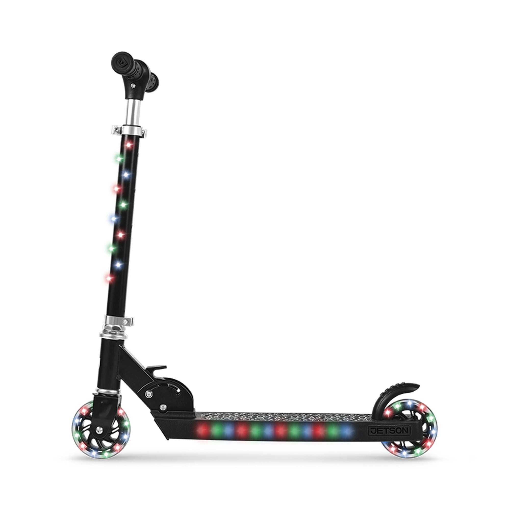 Jetson Jupiter Kick Scooter with LED Lights & Height Adjustable Handlebar, Black - VMInnovations