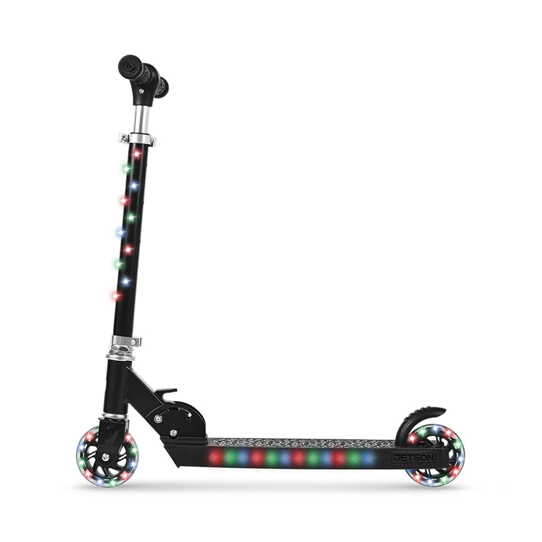 Jetson Jupiter Kick Scooter with LED Lights & Height Handlebar, Black (Open Box)