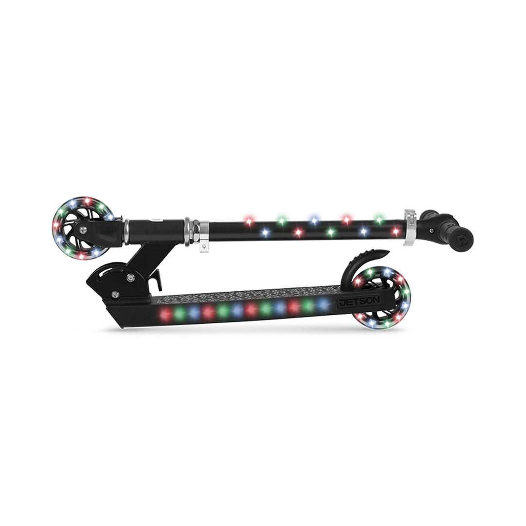 Jetson Jupiter Kick Scooter with LED Lights & Height Adjustable Handlebar, Black