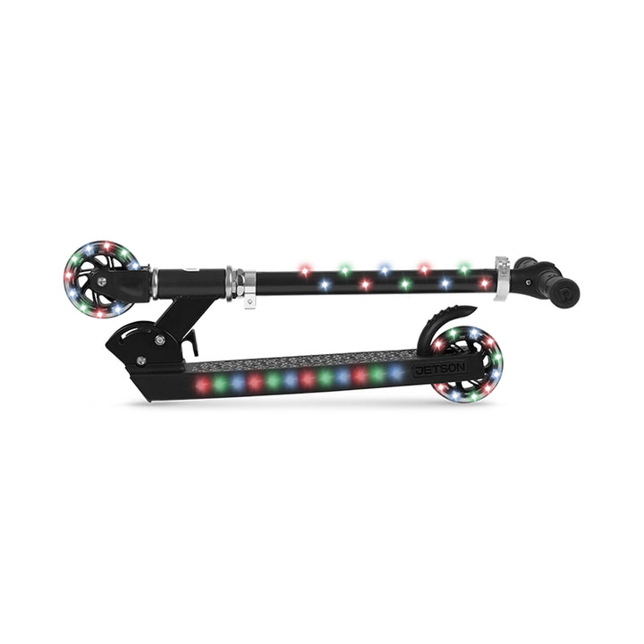 Jetson Jupiter Kick Scooter with LED Lights & Height Adjustable Handlebar, Black