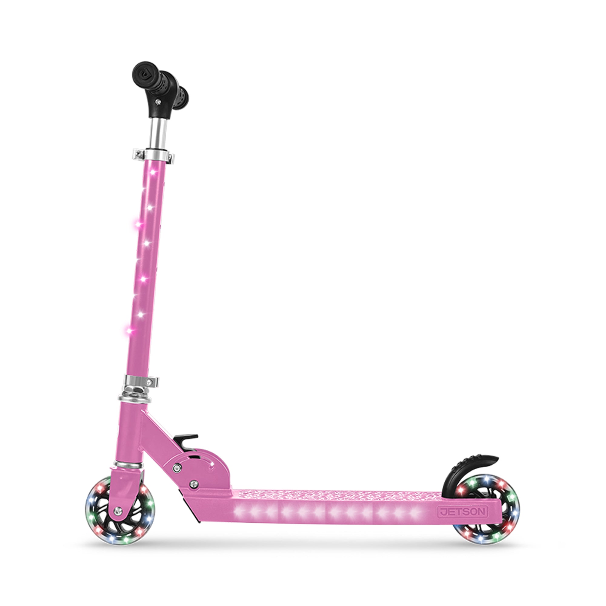 Jetson Kick Scooter w/LED Lights & Height Adjustable Handlebar, Pink (Open Box) - VMInnovations