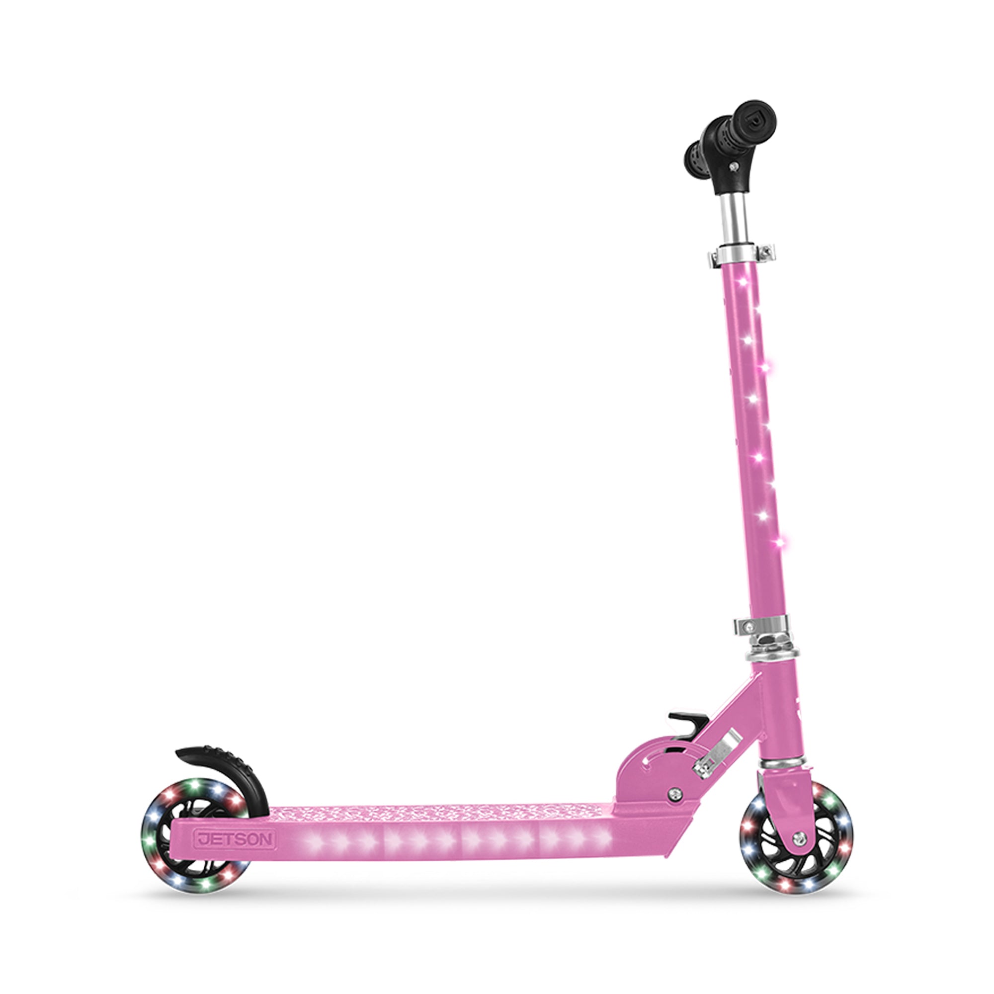 Jetson Kick Scooter w/LED Lights & Height Adjustable Handlebar, Pink (Open Box) - VMInnovations