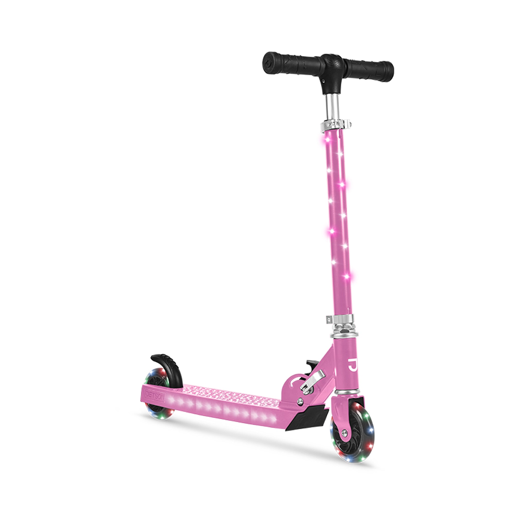 Jetson Kick Scooter w/LED Lights & Height Adjustable Handlebar, Pink (Open Box) - VMInnovations