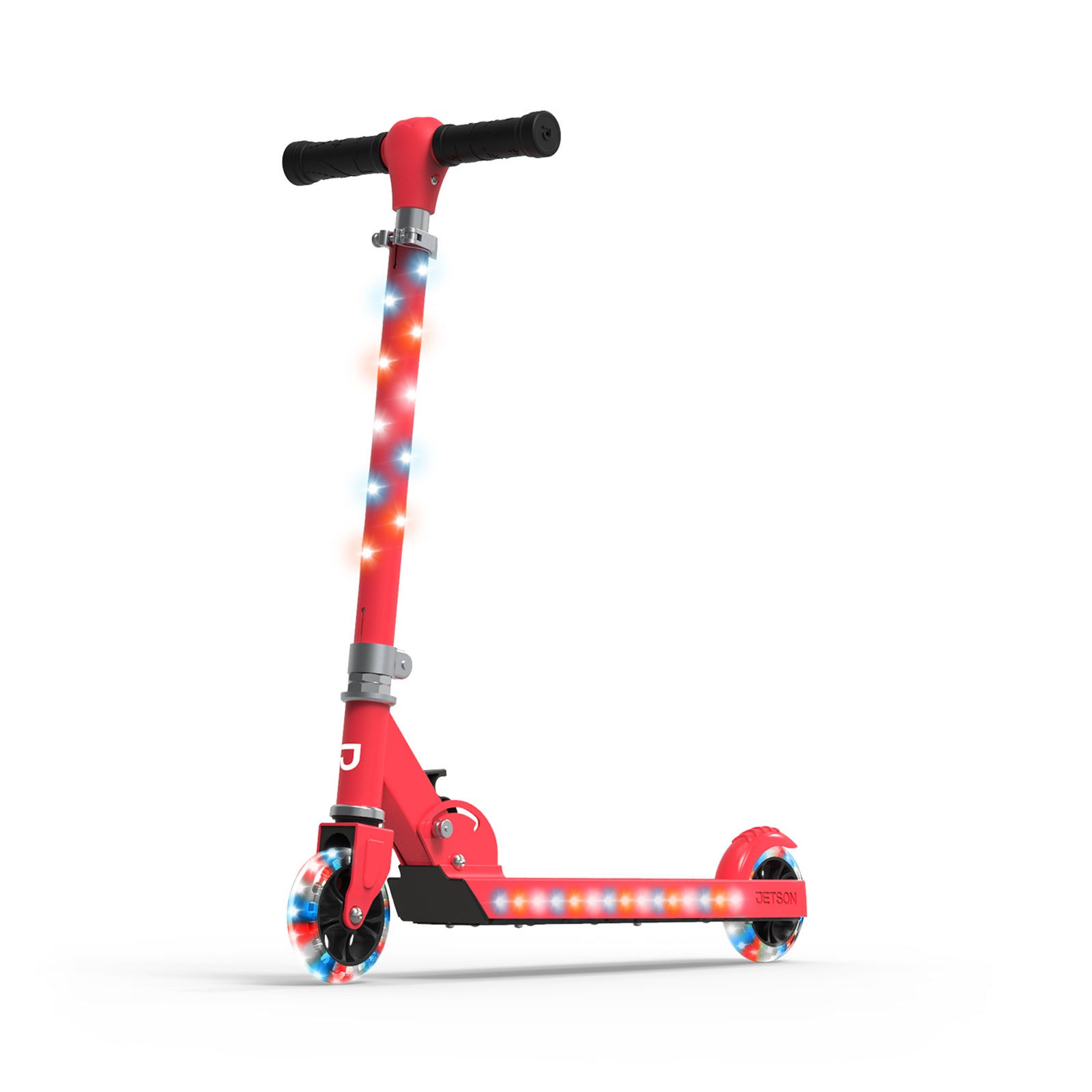 Jetson 2 Wheel Light Up Scooter Adjustable Kick Ride On Toy for Kids, Red - VMInnovations