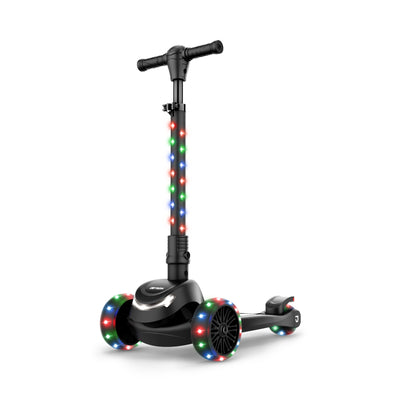 Jetson Mini 3 Wheel Light Up Scooter Adjustable Kick Ride On Toy for Kids, Black - VMInnovations