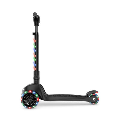 Jetson Mini 3 Wheel Light Up Scooter Adjustable Kick Ride On Toy for Kids, Black - VMInnovations