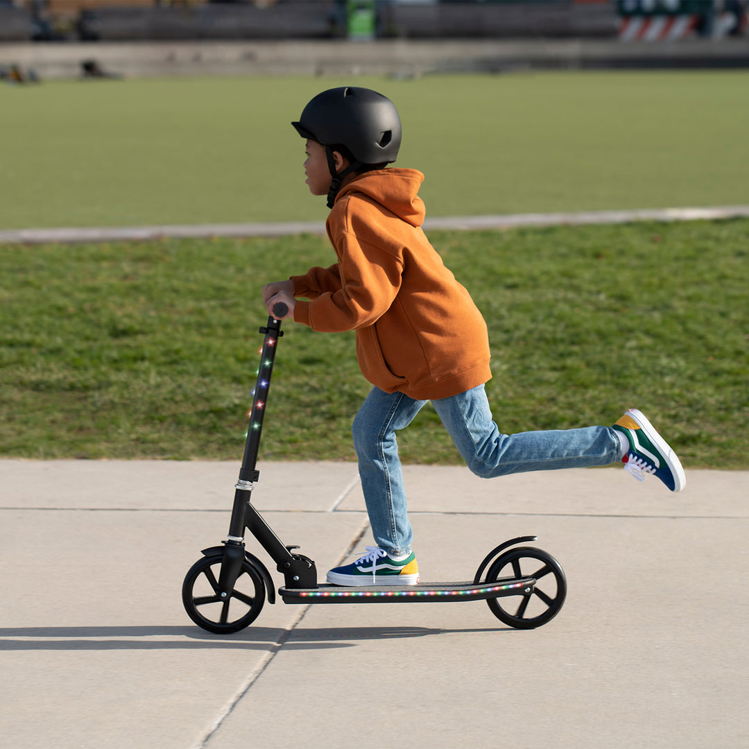 Jetson Jumbo 2 Wheel Light Up Scooter Adjustable Kick Ride On Toy for Kids, Blue