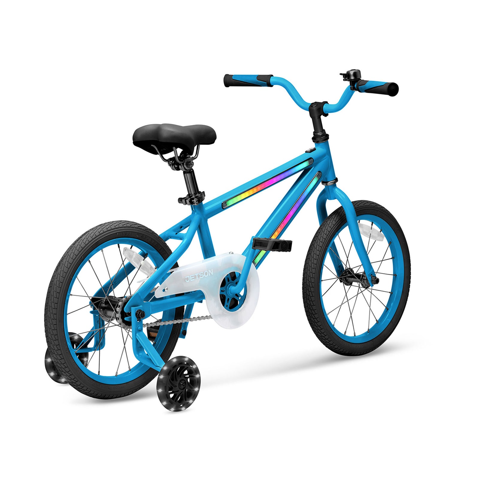 Jetson Light Rider 16" LED Kids Bike with Coaster Brakes, Training Wheels, Blue - VMInnovations