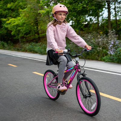 Jetson Light Rider 20 Inch LED Kids Bike with Hand Brakes and Kickstand, Pink