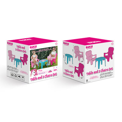 DOLU Unicorn Themed Table and Chairs Set, Plastic Play Desk Furniture(Open Box)