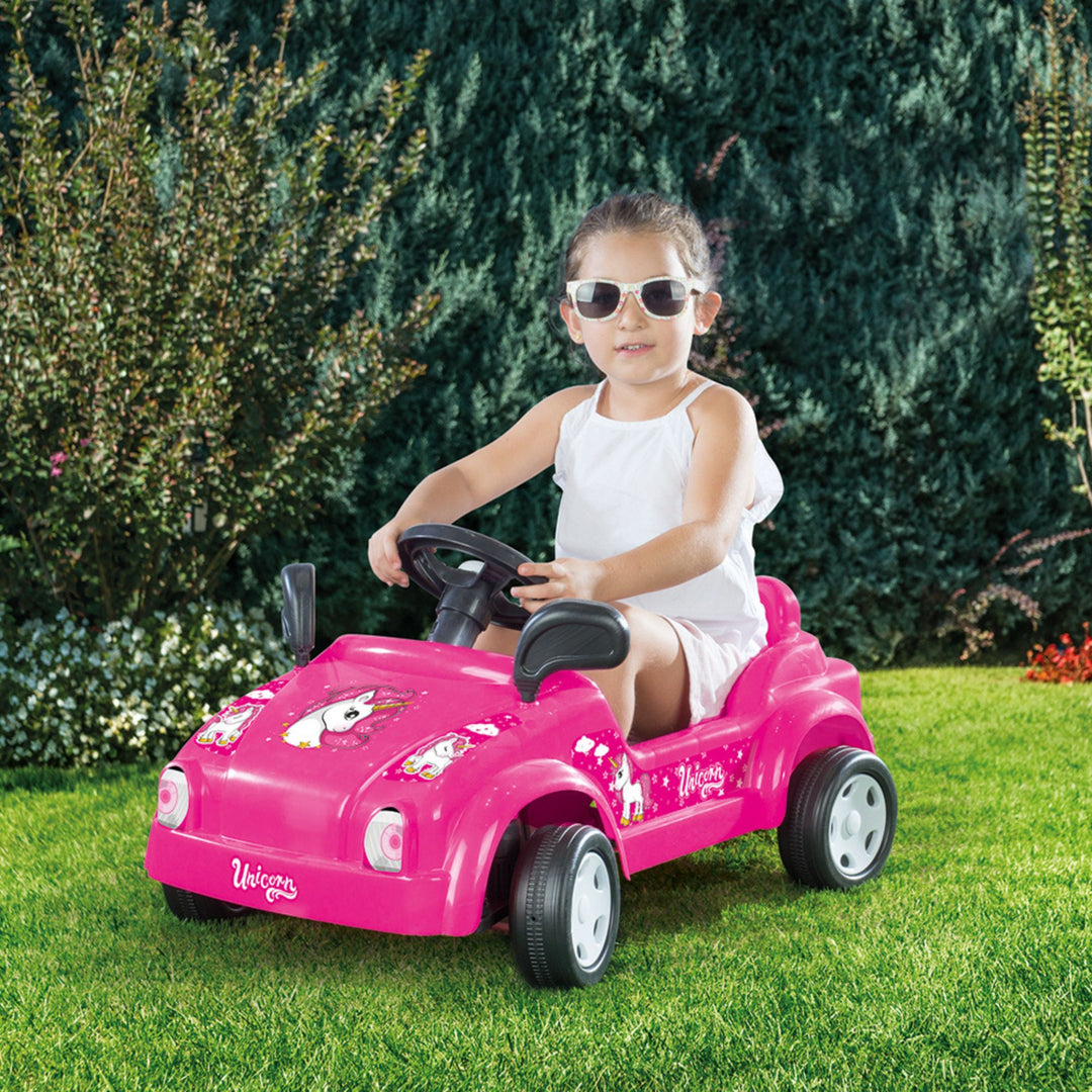 DOLU Pedal-Powered Unicorn Ride-On Car, Kids & Toddler Toy Vehicle for Ages 3+