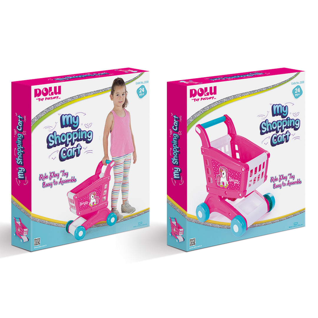 DOLU Unicorn Shopping Cart Toy with 16 Pretend Play Accessories Set for Kids 2+ - VMInnovations
