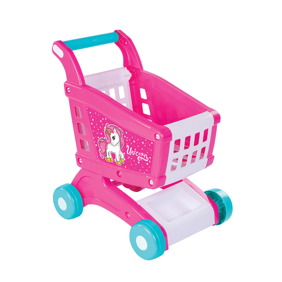 DOLU Unicorn Shopping Cart Toy with 16 Pretend Play Accessories Set for Kids 2+ - VMInnovations