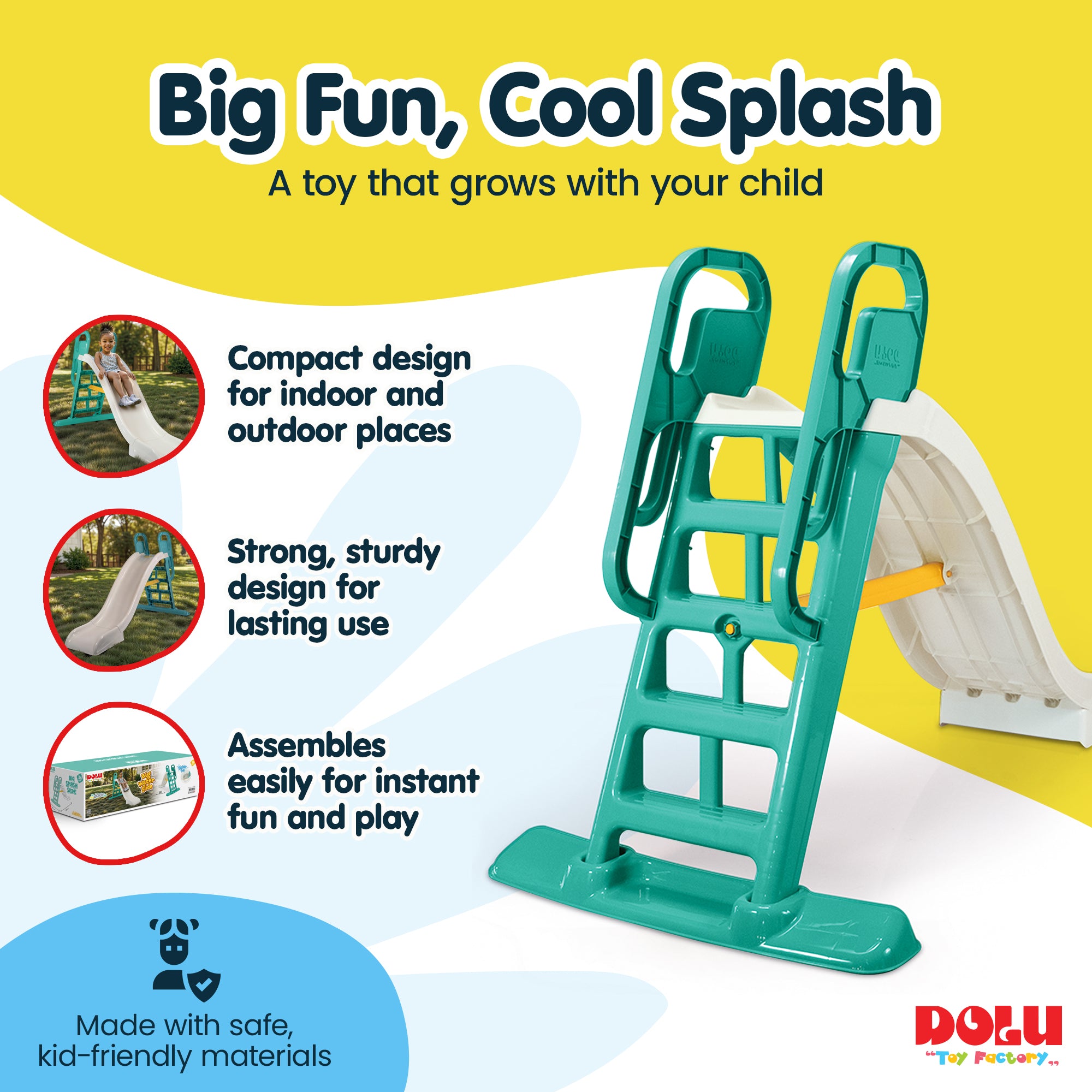 DOLU Big Splash Slide for Indoor or Outdoor Use with Water Connection (Open Box) - VMInnovations