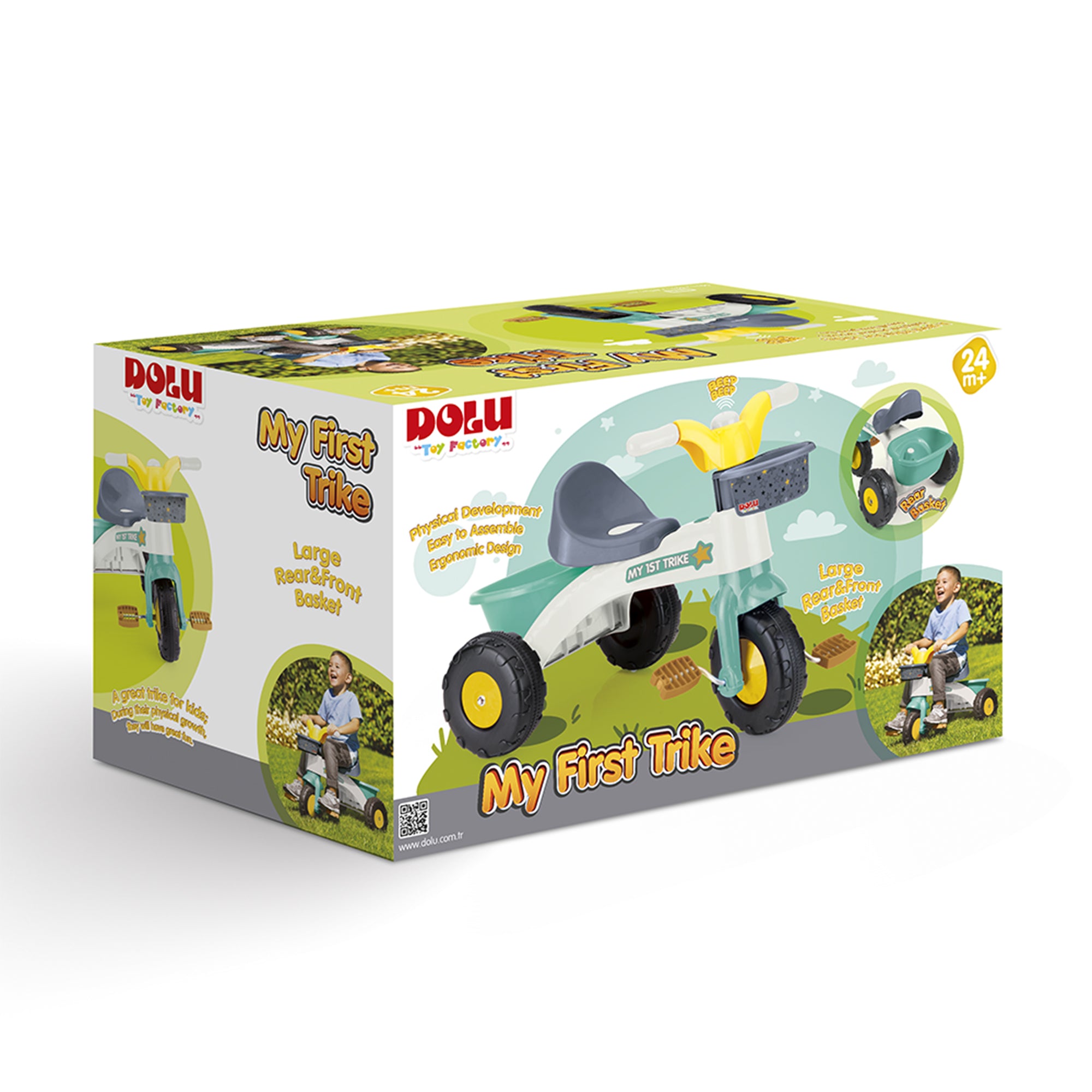 Dolu Trike for Toddlers, Tricycle for Kids, Ride-On Toy w/Handle (Open Box)