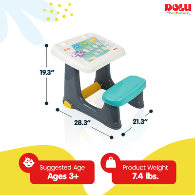 Dolu Children’s Study Desk Kids Activity Table, Chair, & Footrest (Open Box) - VMInnovations