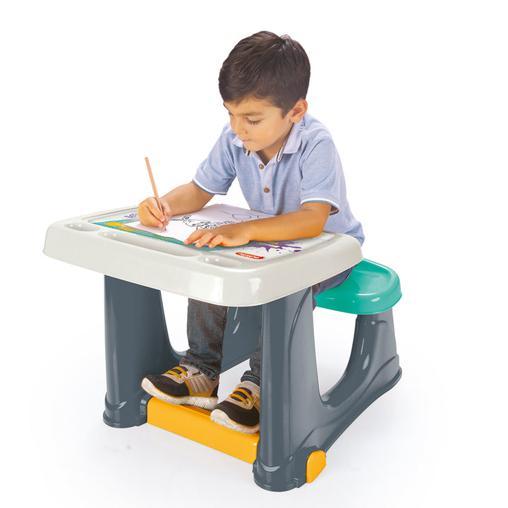Dolu Children’s Study Desk Kids Activity Table, Chair, and Footrest, Multicolor