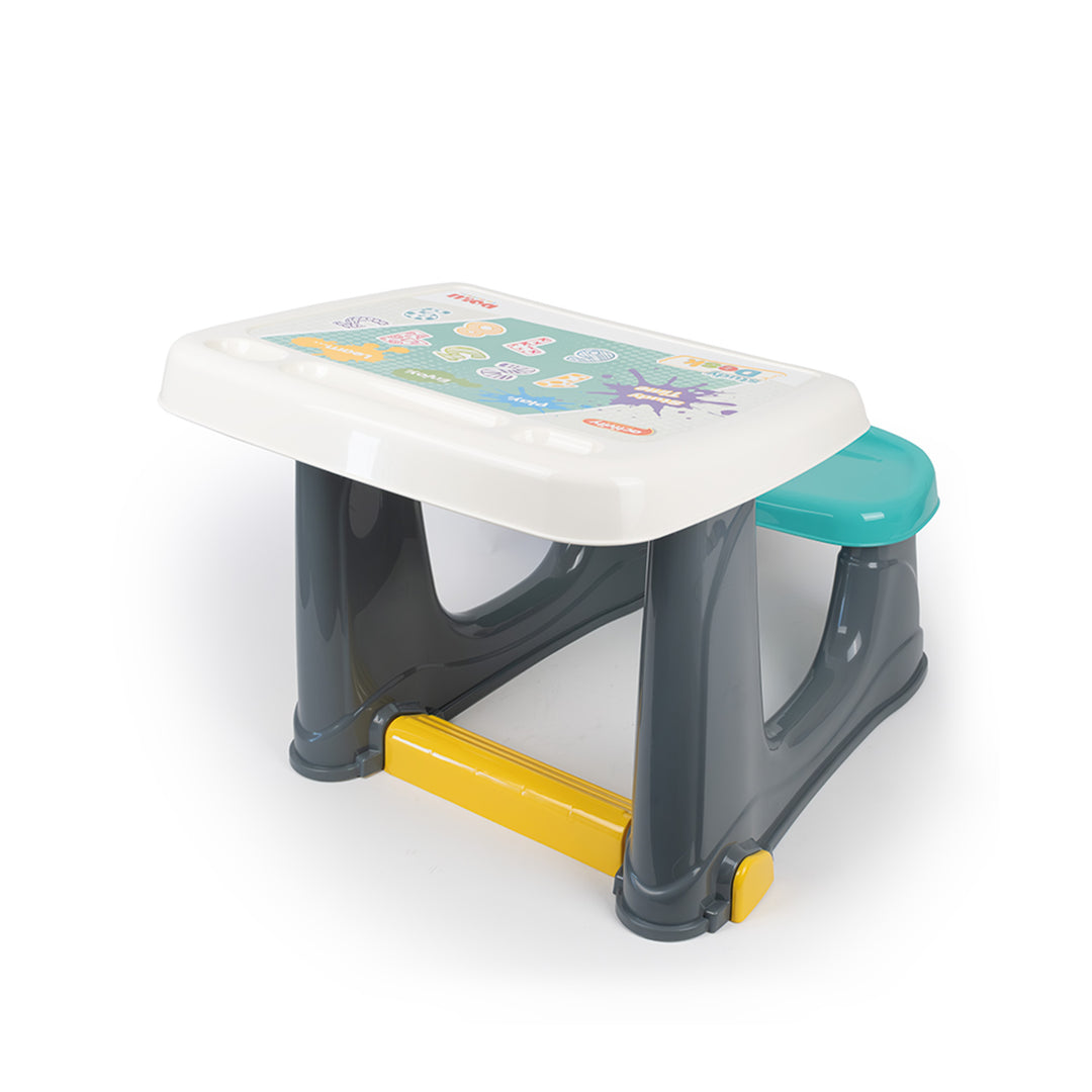 Dolu Children’s Study Desk Kids Activity Table, Chair, and Footrest, Multicolor