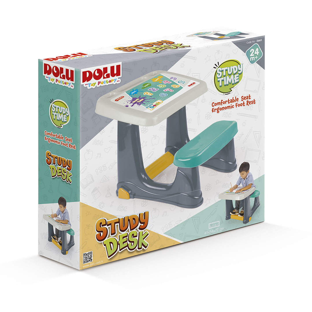Dolu Children’s Study Desk Kids Activity Table, Chair, and Footrest, Multicolor