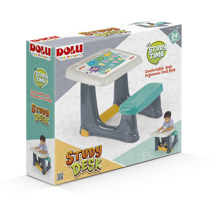 Dolu Children’s Study Desk Kids Activity Table, Chair, and Footrest, Multicolor
