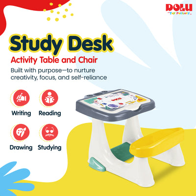 DOLU Activity Desk with Storage & Footrest, Child Table for Ages 3+ (Open Box)