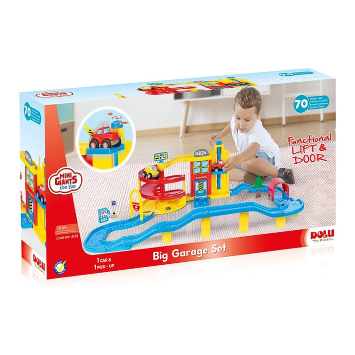 DOLU Large Parking Lot Garage Playset for Kids, Car Toy with Ramp and Elevator