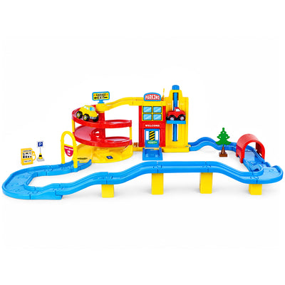 DOLU Large Parking Lot Garage Playset for Kids, Car Toy with Ramp and Elevator - VMInnovations