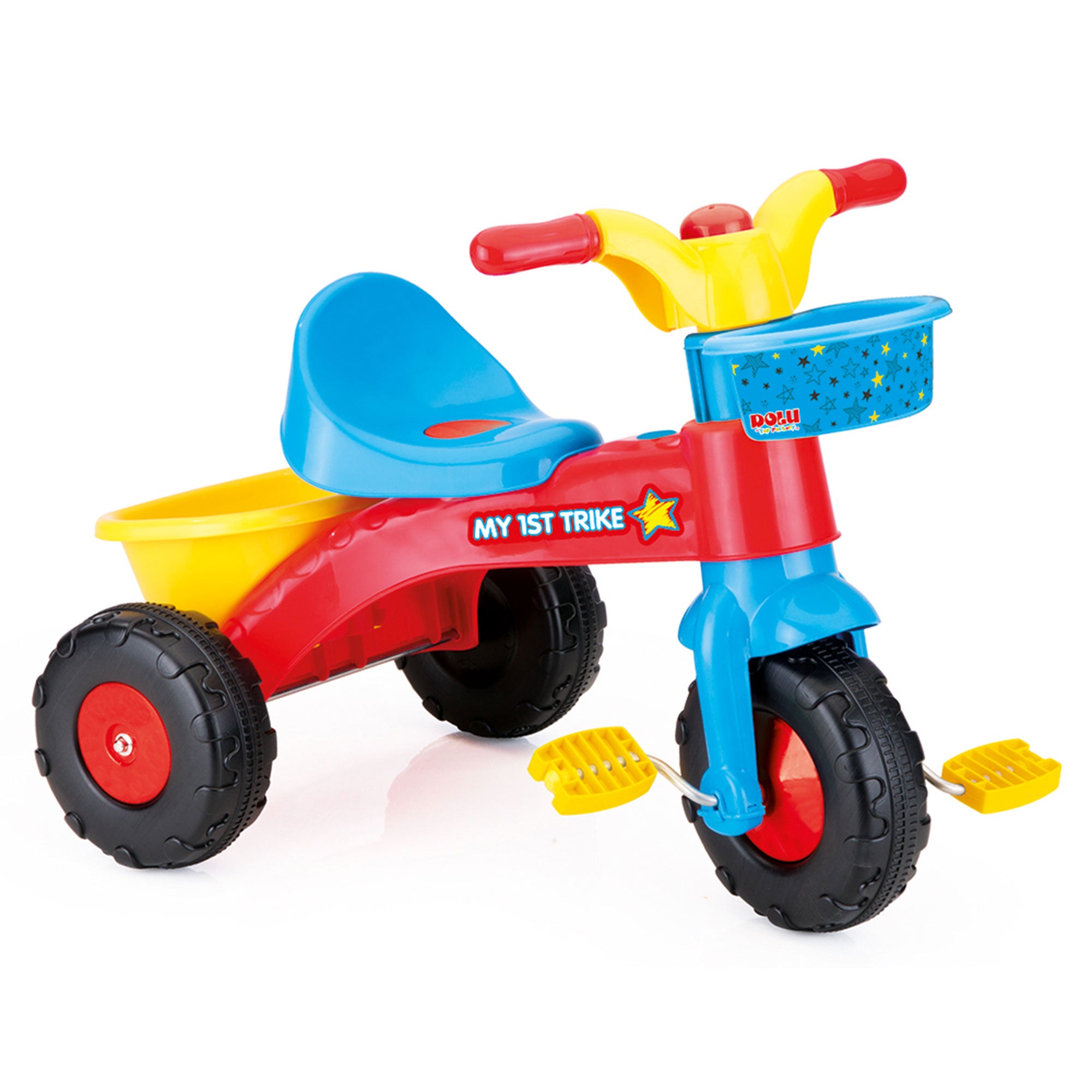 Dolu Trike for Toddlers, Tricycle for Kids Ages 2-5, Ride-On Toy with Horn, Red - VMInnovations