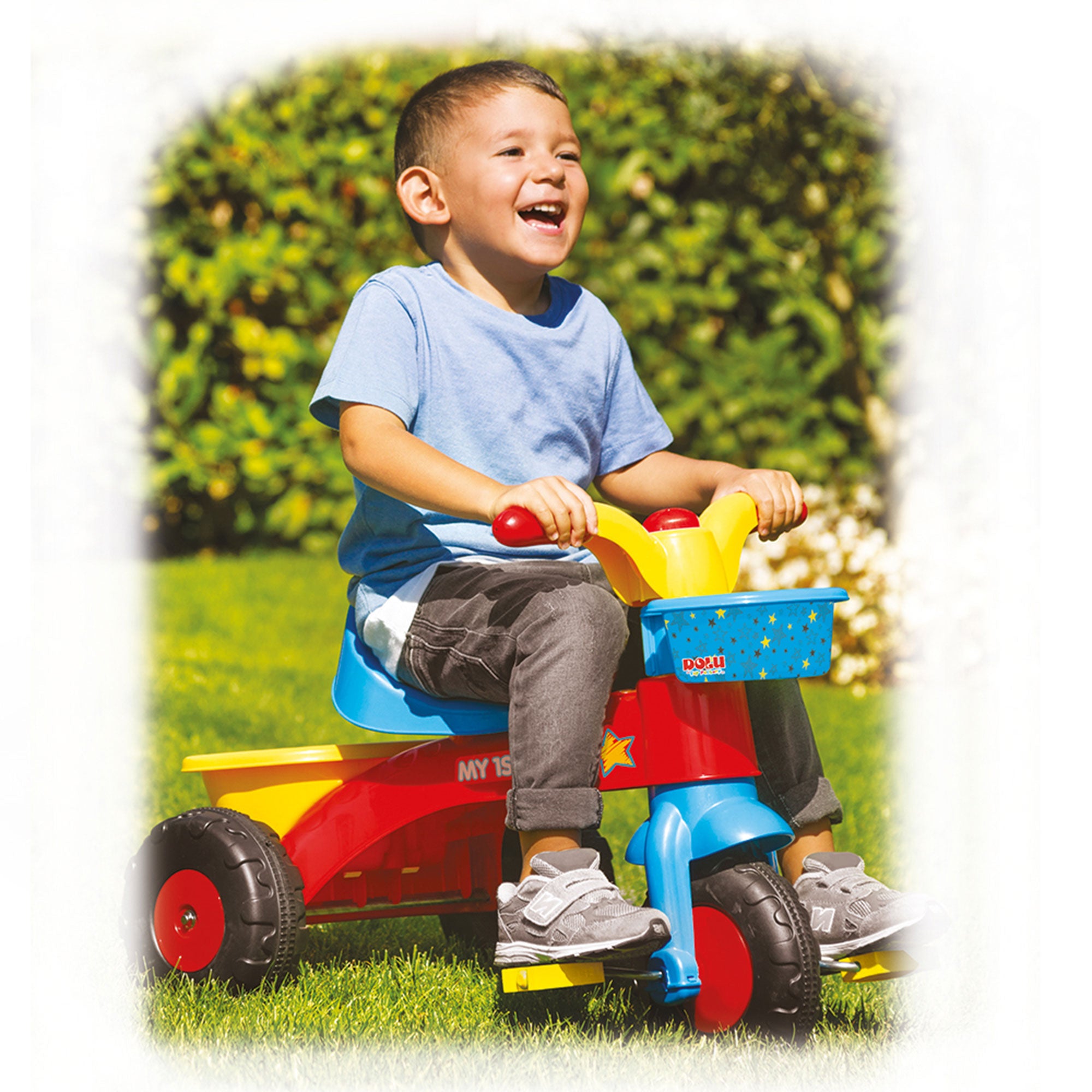 Dolu Trike for Toddlers, Tricycle for Kids Ages 2-5, Ride-On Toy with Horn, Red - VMInnovations